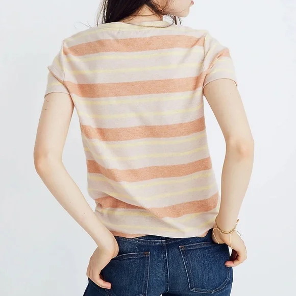 Madewell Alto Scoop Tee in Montoya Stripe - Picture 3 of 10